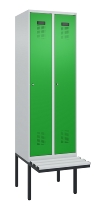 C+P Spind Evolo PLUS 0490407-10 mit Sitzbank 1 Abt.300mm Drehriegel (HxBxT) 2120x300x815mm 7016/7016