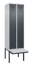 C+P Spind Evolo PLUS 0490407-10 mit Sitzbank 1 Abt.300mm Drehriegel (HxBxT) 2120x300x815mm 7016/7016