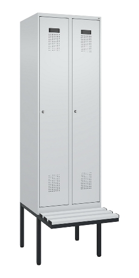 C+P Spind Evolo PLUS 0490407-10 mit Sitzbank 1 Abt.300mm Drehriegel (HxBxT) 2120x300x815mm 7016/7016