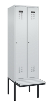 C+P Spind Evolo PLUS 0490407-10 mit Sitzbank 1 Abt.300mm Drehriegel (HxBxT) 2120x300x815mm 7016/7016