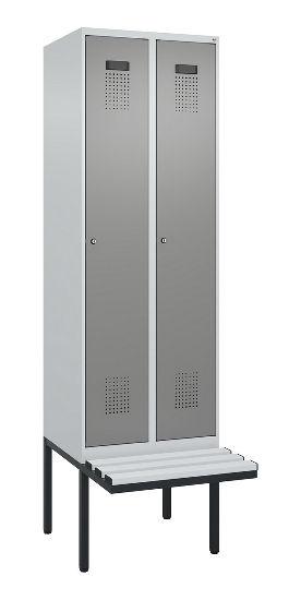 C+P Spind Evolo PLUS 0490407-10 mit Sitzbank 1 Abt.300mm Drehriegel (HxBxT) 2120x300x815mm 7016/7016