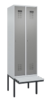 C+P Spind Evolo PLUS 0490407-10 mit Sitzbank 1 Abt.300mm Drehriegel (HxBxT) 2120x300x815mm 7016/7016