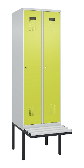 C+P Spind Evolo PLUS 0490407-10 mit Sitzbank 1 Abt.300mm Drehriegel (HxBxT) 2120x300x815mm 7016/7016