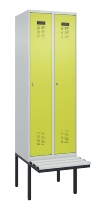 C+P Spind Evolo PLUS 0490407-10 mit Sitzbank 1 Abt.300mm Drehriegel (HxBxT) 2120x300x815mm 7016/7016