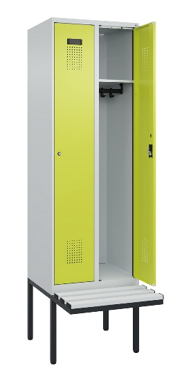 C+P Spind Evolo PLUS 0490407-10 mit Sitzbank 1 Abt.300mm Drehriegel (HxBxT) 2120x300x815mm 7016/7016