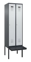 C+P Spind Evolo PLUS 0490407-10 mit Sitzbank 1 Abt.300mm Drehriegel (HxBxT) 2120x300x815mm 7016/7016