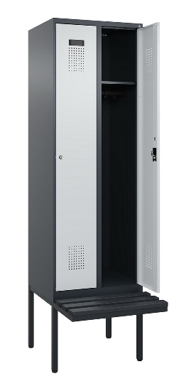 C+P Spind Evolo PLUS 0490407-10 mit Sitzbank 1 Abt.300mm Drehriegel (HxBxT) 2120x300x815mm 7016/7016