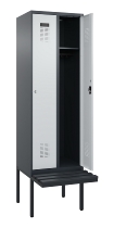 C+P Spind Evolo PLUS 0490407-10 mit Sitzbank 1 Abt.300mm Drehriegel (HxBxT) 2120x300x815mm 7016/7016