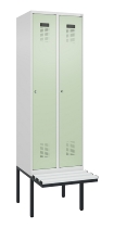 C+P Spind Evolo PLUS 0490407-10 mit Sitzbank 1 Abt.300mm Drehriegel (HxBxT) 2120x300x815mm 7016/7016