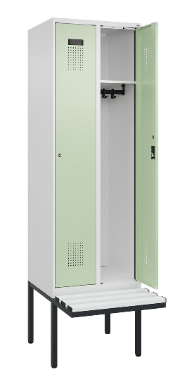 C+P Spind Evolo PLUS 0490407-10 mit Sitzbank 1 Abt.300mm Drehriegel (HxBxT) 2120x300x815mm 7016/7016