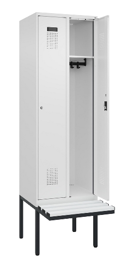 C+P Spind Evolo PLUS 0490407-10 mit Sitzbank 1 Abt.300mm Drehriegel (HxBxT) 2120x300x815mm 7016/7016