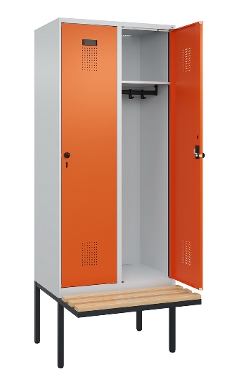 C+P Spind Evolo PLUS 0490407-10 mit Sitzbank 1 Abt.300mm Zylinder (HxBxT) 2120x300x815mm 9016/9016