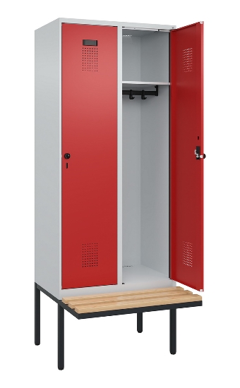C+P Spind Evolo PLUS 0490407-10 mit Sitzbank 1 Abt.300mm Zylinder (HxBxT) 2120x300x815mm 9016/9016