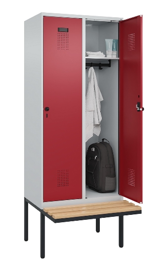C+P Spind Evolo PLUS 0490407-10 mit Sitzbank 1 Abt.300mm Zylinder (HxBxT) 2120x300x815mm 9016/9016