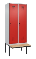 C+P Spind Evolo PLUS 0490407-10 mit Sitzbank 1 Abt.300mm Zylinder (HxBxT) 2120x300x815mm 9016/9016