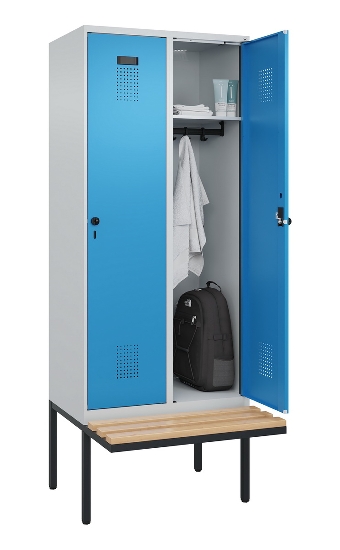 C+P Spind Evolo PLUS 0490407-10 mit Sitzbank 1 Abt.300mm Zylinder (HxBxT) 2120x300x815mm 9016/9016
