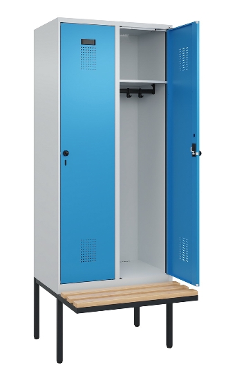 C+P Spind Evolo PLUS 0490407-10 mit Sitzbank 1 Abt.300mm Zylinder (HxBxT) 2120x300x815mm 9016/9016