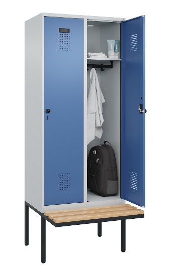 C+P Spind Evolo PLUS 0490407-10 mit Sitzbank 1 Abt.300mm Zylinder (HxBxT) 2120x300x815mm 9016/9016