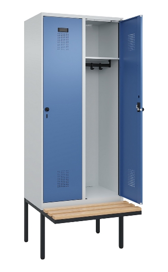 C+P Spind Evolo PLUS 0490407-10 mit Sitzbank 1 Abt.300mm Zylinder (HxBxT) 2120x300x815mm 9016/9016