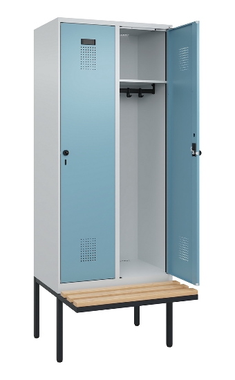 C+P Spind Evolo PLUS 0490407-10 mit Sitzbank 1 Abt.300mm Zylinder (HxBxT) 2120x300x815mm 9016/9016