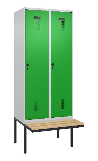 C+P Spind Evolo PLUS 0490407-10 mit Sitzbank 1 Abt.300mm Zylinder (HxBxT) 2120x300x815mm 9016/9016