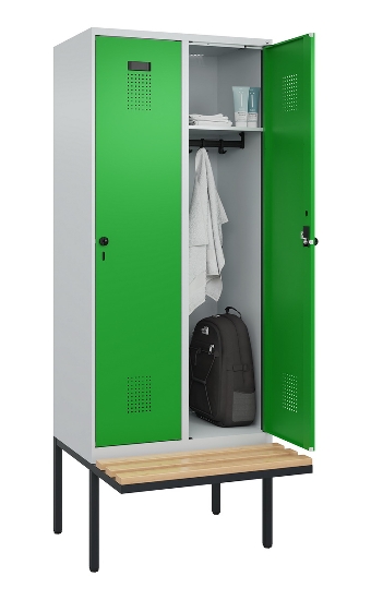 C+P Spind Evolo PLUS 0490407-10 mit Sitzbank 1 Abt.300mm Zylinder (HxBxT) 2120x300x815mm 9016/9016