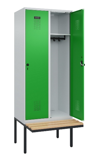 C+P Spind Evolo PLUS 0490407-10 mit Sitzbank 1 Abt.300mm Zylinder (HxBxT) 2120x300x815mm 9016/9016