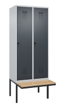 C+P Spind Evolo PLUS 0490407-10 mit Sitzbank 1 Abt.300mm Zylinder (HxBxT) 2120x300x815mm 9016/9016
