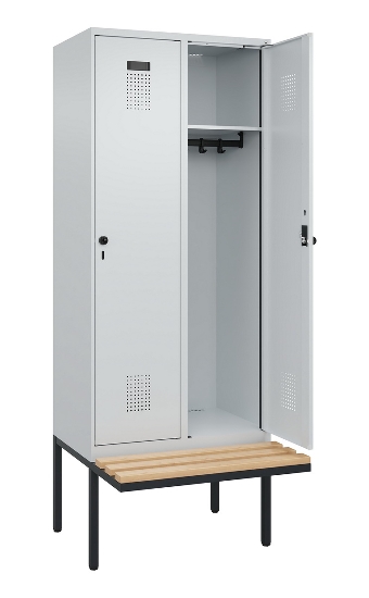 C+P Spind Evolo PLUS 0490407-10 mit Sitzbank 1 Abt.300mm Zylinder (HxBxT) 2120x300x815mm 9016/9016