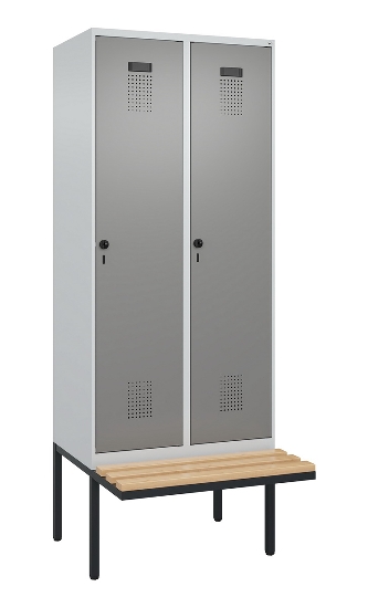 C+P Spind Evolo PLUS 0490407-10 mit Sitzbank 1 Abt.300mm Zylinder (HxBxT) 2120x300x815mm 9016/9016