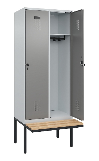 C+P Spind Evolo PLUS 0490407-10 mit Sitzbank 1 Abt.300mm Zylinder (HxBxT) 2120x300x815mm 9016/9016