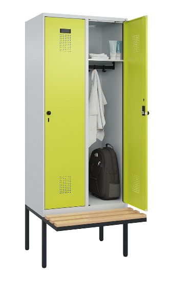 C+P Spind Evolo PLUS 0490407-10 mit Sitzbank 1 Abt.300mm Zylinder (HxBxT) 2120x300x815mm 9016/9016
