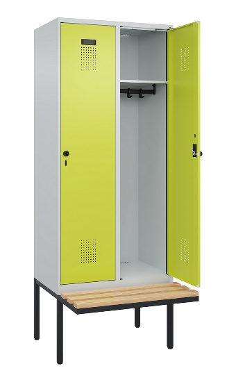 C+P Spind Evolo PLUS 0490407-10 mit Sitzbank 1 Abt.300mm Zylinder (HxBxT) 2120x300x815mm 9016/9016