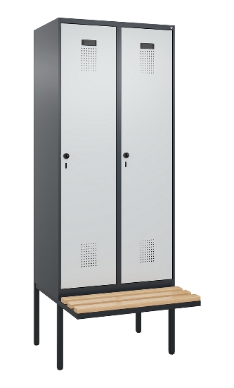 C+P Spind Evolo PLUS 0490407-10 mit Sitzbank 1 Abt.300mm Zylinder (HxBxT) 2120x300x815mm 9016/9016