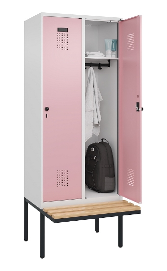 C+P Spind Evolo PLUS 0490407-10 mit Sitzbank 1 Abt.300mm Zylinder (HxBxT) 2120x300x815mm 9016/9016