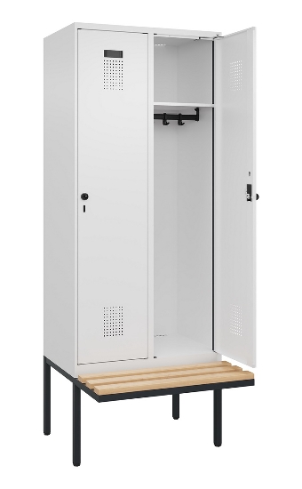 C+P Spind Evolo PLUS 0490407-10 mit Sitzbank 1 Abt.300mm Zylinder (HxBxT) 2120x300x815mm 9016/9016