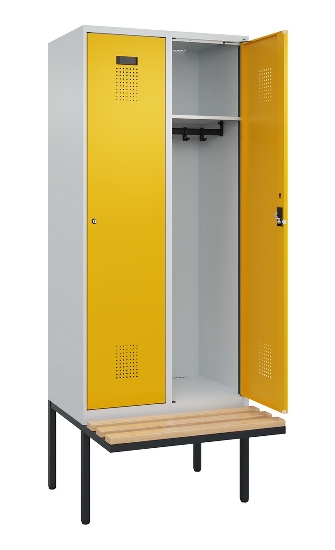 C+P Spind Evolo PLUS 0490407-10 mit Sitzbank 1 Abt.300mm Zylinder (HxBxT) 2120x300x815mm 9016/9016