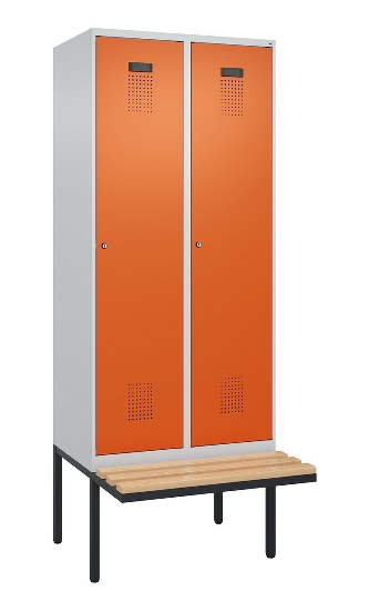 C+P Spind Evolo PLUS 0490407-10 mit Sitzbank 1 Abt.300mm Zylinder (HxBxT) 2120x300x815mm 9016/9016