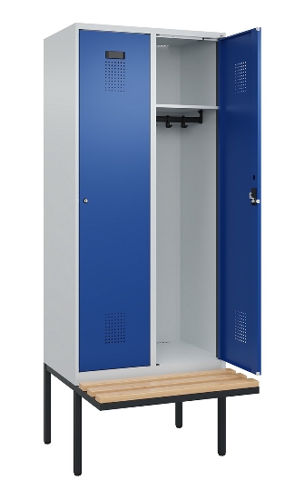C+P Spind Evolo PLUS 0490407-10 mit Sitzbank 1 Abt.300mm Zylinder (HxBxT) 2120x300x815mm 9016/9016