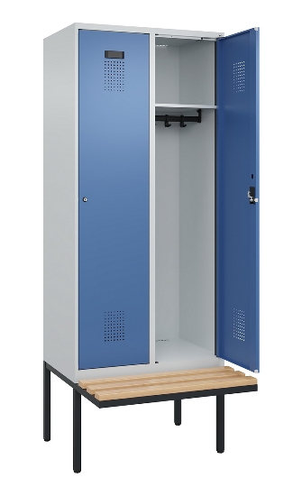 C+P Spind Evolo PLUS 0490407-10 mit Sitzbank 1 Abt.300mm Zylinder (HxBxT) 2120x300x815mm 9016/9016