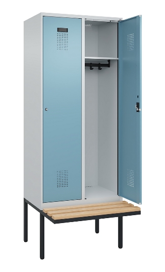 C+P Spind Evolo PLUS 0490407-10 mit Sitzbank 1 Abt.300mm Zylinder (HxBxT) 2120x300x815mm 9016/9016