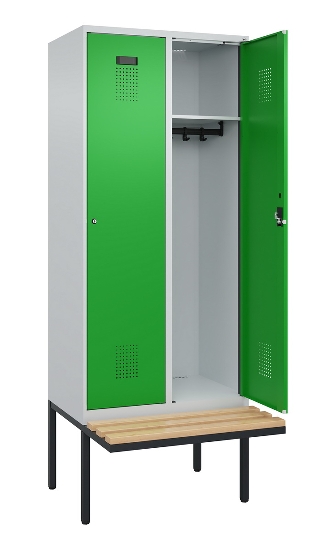 C+P Spind Evolo PLUS 0490407-10 mit Sitzbank 1 Abt.300mm Zylinder (HxBxT) 2120x300x815mm 9016/9016
