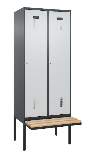 C+P Spind Evolo PLUS 0490407-10 mit Sitzbank 1 Abt.300mm Zylinder (HxBxT) 2120x300x815mm 9016/9016