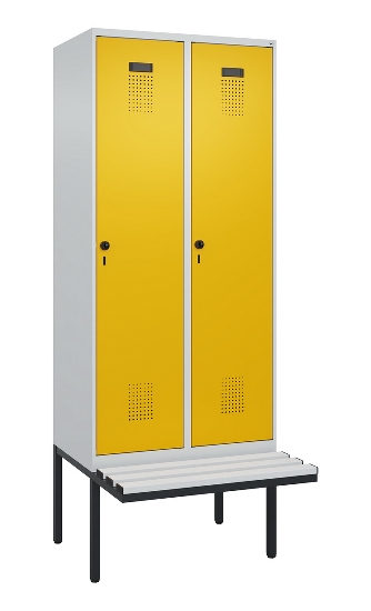 C+P Spind Evolo PLUS 0490407-10 mit Sitzbank 1 Abt.300mm Drehriegel (HxBxT) 2120x300x815mm 7016/7016