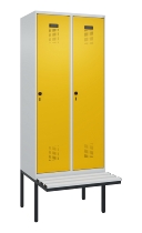 C+P Spind Evolo PLUS 0490407-10 mit Sitzbank 1 Abt.300mm Drehriegel (HxBxT) 2120x300x815mm 7016/7016