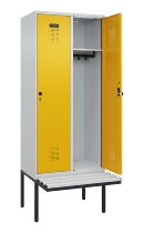 C+P Spind Evolo PLUS 0490407-10 mit Sitzbank 1 Abt.300mm Drehriegel (HxBxT) 2120x300x815mm 7016/7016