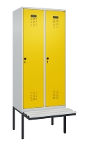C+P Spind Evolo PLUS 0490407-10 mit Sitzbank 1 Abt.300mm Drehriegel (HxBxT) 2120x300x815mm 7016/7016