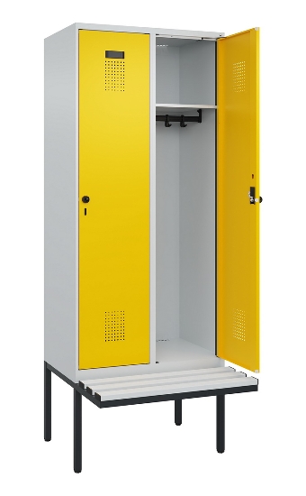 C+P Spind Evolo PLUS 0490407-10 mit Sitzbank 1 Abt.300mm Drehriegel (HxBxT) 2120x300x815mm 7016/7016