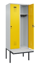 C+P Spind Evolo PLUS 0490407-10 mit Sitzbank 1 Abt.300mm Drehriegel (HxBxT) 2120x300x815mm 7016/7016