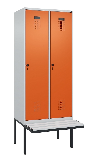 C+P Spind Evolo PLUS 0490407-10 mit Sitzbank 1 Abt.300mm Drehriegel (HxBxT) 2120x300x815mm 7016/7016